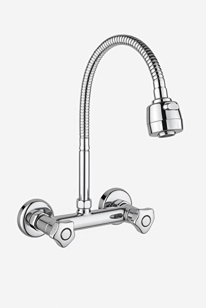 Viosa Duvardan Klasik Spiralli Mutfak Lavabo Bataryası 5 Yıl Garantili Musluk