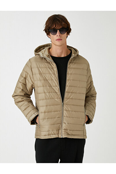 Koton Waterproof Puffer Jacket with Hood and Pocket Detail