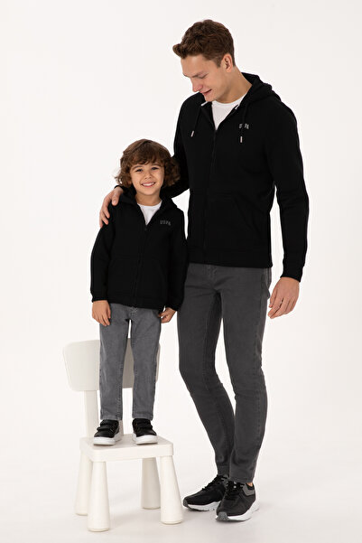 U.S. Polo Assn. Erkek Regular Fit Siyah Şardonlu Örme Hırka 50313755-VR046