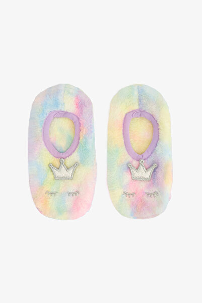 Penti Girl's Tie-Dye Patterned Rainbow Unicorn Embroidered Non-Slip Sole Play Shoes