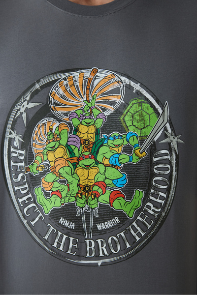 Penti Men's Ninja Turtles Slogan Printed Short Sleeve Pajama Set