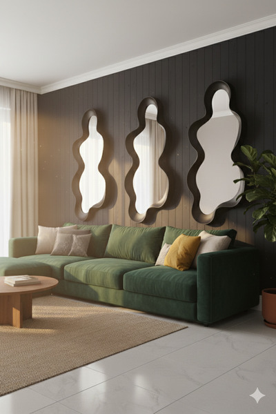 Generic Artistic mirrors with a wavy frame – a touch of modern luxury 105cm * 49cm