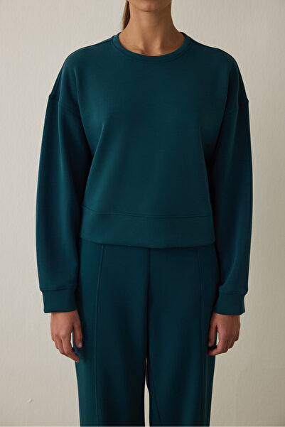 Penti Dark Green Modal Fleece-Lined Sweatshirt