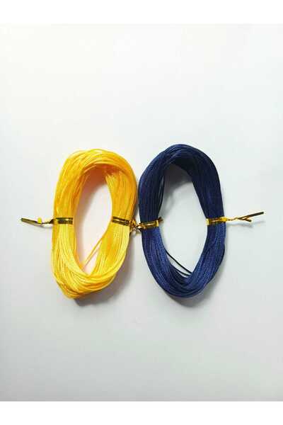 Eskişehir hobi sanat 1 mm 20 de metri - șnur de parașută de culoare galbenă și bleumarin, brățară și colier de macrame, design de bijuterii