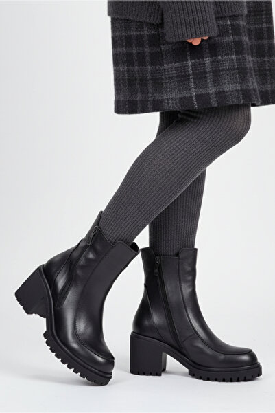 Mammamia D24kb-1505 Siyah Kadın Deri Bot