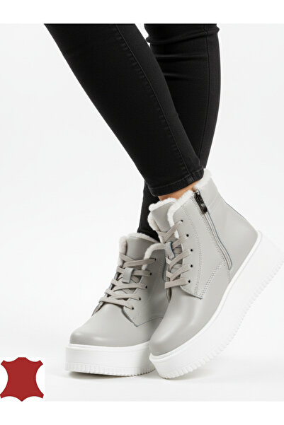 starlike Ghete dama piele naturala gri T7020