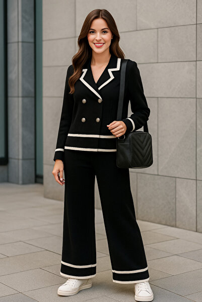 semela SET CROP DIN TRICOT CU BUTONI DE AUR SEZON NOU Y