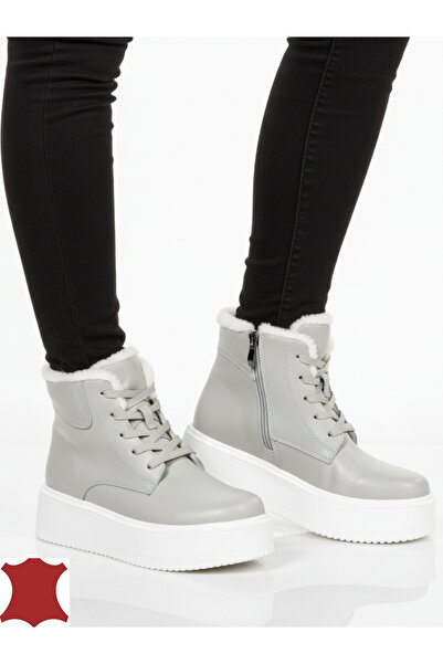 starlike Ghete dama piele naturala gri T7020