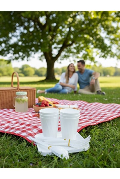 HomeBasics Piknik Seti 32 Parça Kutulu Plastik 6 Kişilik