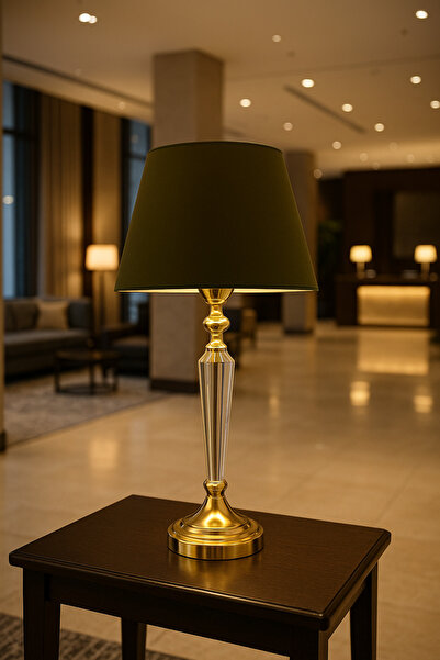 Lampada Amore Gold Kristal Metal Abajur - Yeşil