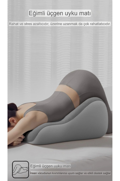 NO BRAND VISCORA Üçgen Pozisyon Yastığı | İlişki ve Dinlenme Pozisyon Desteği 3D Ergonomik Visco 23x50x40