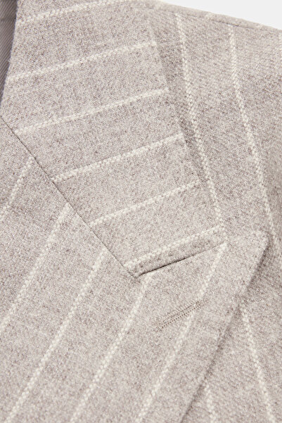 W Collection Beige Buttoned Wool Jacket