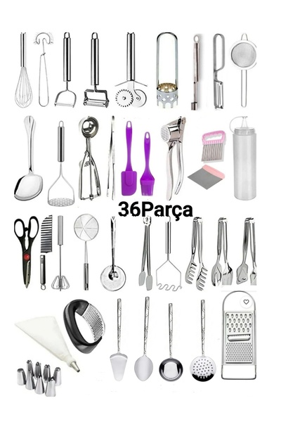 Assess Store 36 Parça Üst Kalite Ekonomik Mutfak Için Her Şeykevgir, Rende, Ç...