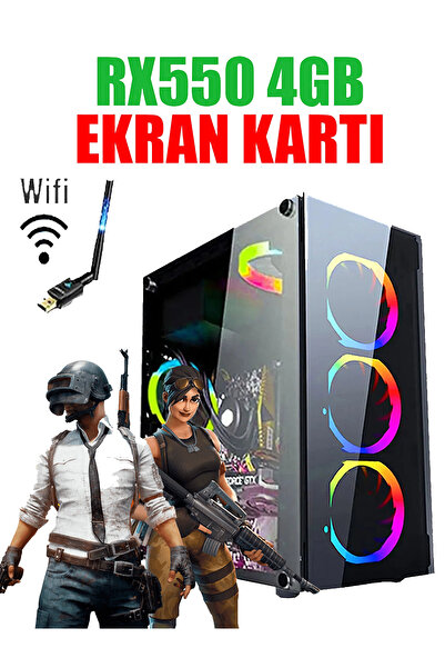 Dmc N224 (PUBG,GTA 5) I5-3470,16GB RAM,512GB SSD,4GB RX550 GDDR5 Ekran Kartı,oyuncu Masaüstü Bilgisayar