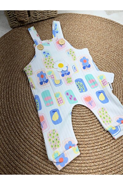 mandalinsbaby Flowered Baby Girl Salopet