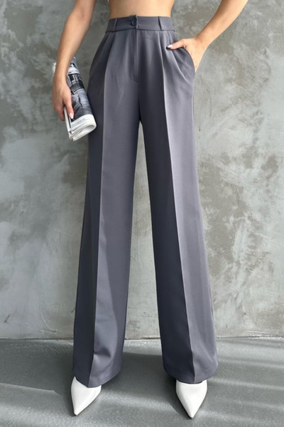 Balenbi Women's Pleated High Waist Wide Leg Stretch Fabric Palazzo Pants 1139