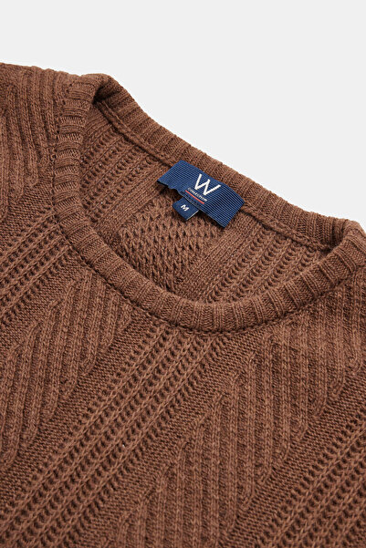 W Collection Tile Crew Neck Long Sleeve Sweater