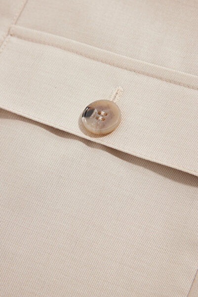 W Collection Beige Pipe Leg High Waist Pants