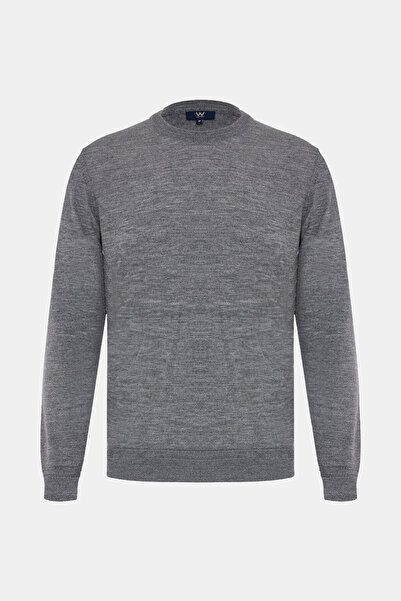 W Collection Gray Crew Neck Long Sleeve Sweater