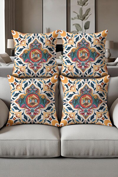 Dolce Mariee Digital Printed Soft Textured 4-Piece Throw Pillow Cover Set (43...