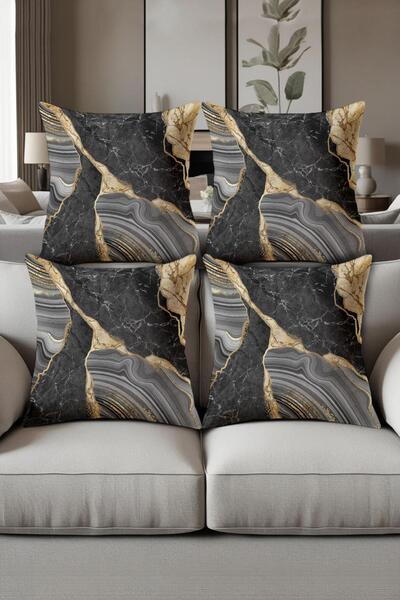 Dolce Mariee Digital Printed Soft Textured 4-Piece Throw Pillow Cover Set (43...