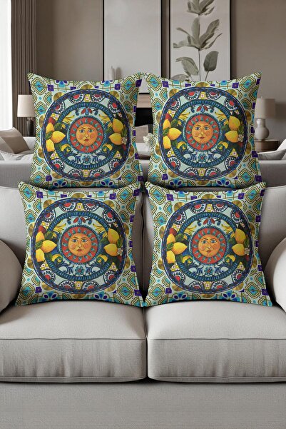 Dolce Mariee Digital Printed Soft Textured 4-Piece Throw Pillow Cover Set (43...