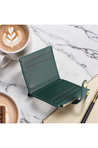 chch Classic Color-Block Square Fold Wallet Snap Closure Design Lightweight Women's Card Holder