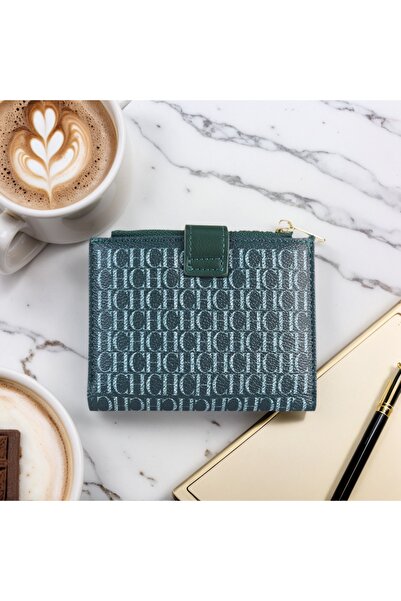 chch Classic Color-Block Square Fold Wallet Snap Closure Design Lightweight Women's Card Holder