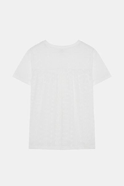 W Collection White T-Shirt with Garnish Detail on the Back