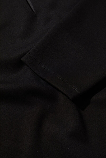 W Collection Black Sweatshirt with Collar Detail