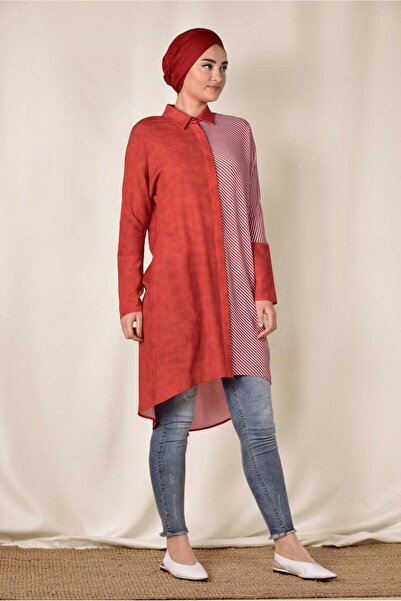 Alvina One Side Stripes Patterned Tunic 4935