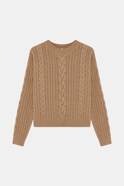 W Collection CAMEL ÖRGÜ DESEN TRİKO