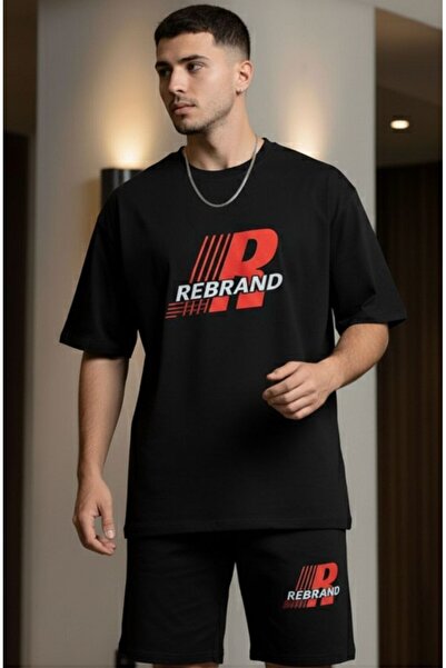 REBRAND Oversize T-Shirt Set - Printed Bottom Top Shorts Set