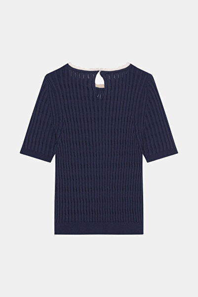 W Collection Navy Blue Short Sleeve Knitwear