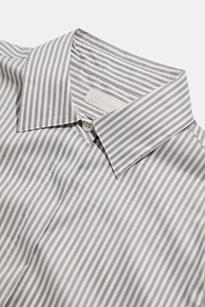 W Collection White Mink Striped Shirt