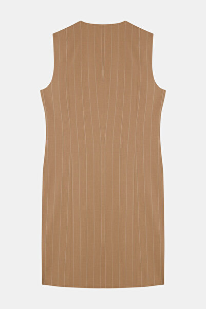 W Collection Camel Striped Sleeveless Dress