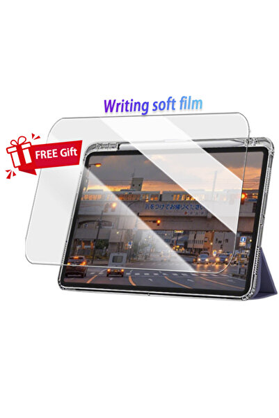 yaqeen iPad 11th (A16) & iPad 10th Generation 10.9 Inch Tpu Transparent Tri-Fold Stand Case With Pen Slot