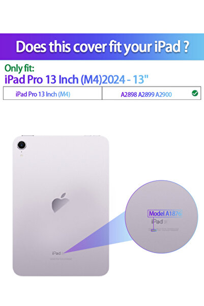 yaqeen iPad Pro M4 13-Inch & iPad Pro 13 Inch M4(7th A2898 A2899 A2900)720 Degree Convenient Magnetic Cover