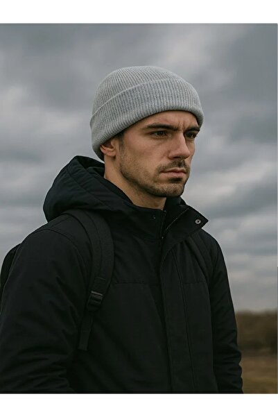 white stars قبعة شتوية مضلعة سوداء رفيعة للجنسين - للرجال والنساء