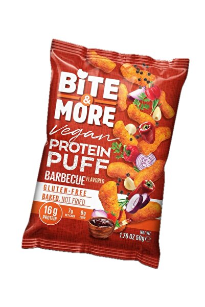 bite & more بايت اند مور - بروتين بفس بنكهة الشواء - BBQ Protein Puff 12x50g