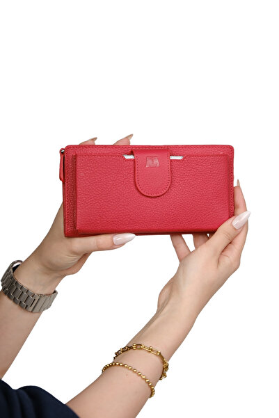 MFT Leather Design محفظة نسائية من الجلد الطبيعي |   بلغاري 1232 فلوثر مات ريد