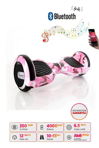 CityMate Elektrikli Kaykay Hoverboard Bluetooth Hoparlörlü 6.5 Inç Grafiti D05