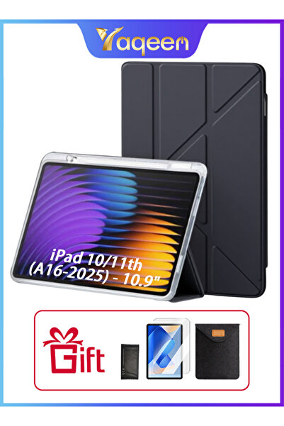 yaqeen iPad 11th (A16) & iPad 10th Generation 10.9 Inch Tpu Transparent Y-shaped Stand Case With Pen Slot