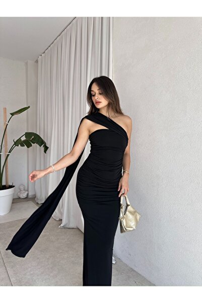 Mooi Butik Rochie Maxi HARMONY 8375 - Negru