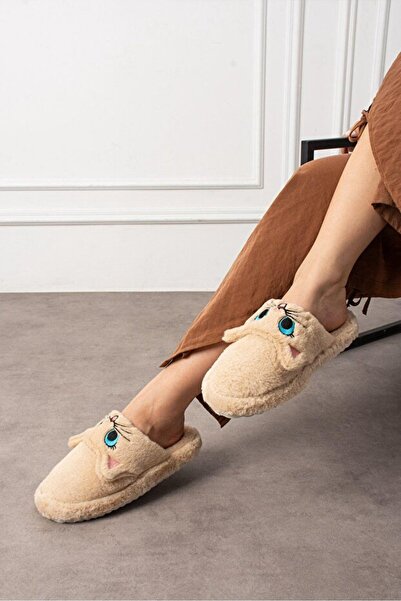 STOCON Χειμερινές παντόφλες για το σπίτι Unisex με χαριτωμένη φιγούρα γάτας Κέντημα Χωρίς ήχο Αντιολισθητική σόλα STC1123