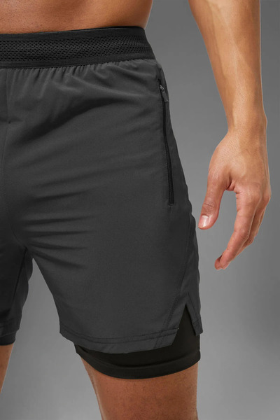 Man Of Man Unisex Gym Ve Fitness Astarlı Taytlı Şort / Gizli Cep Detaylı