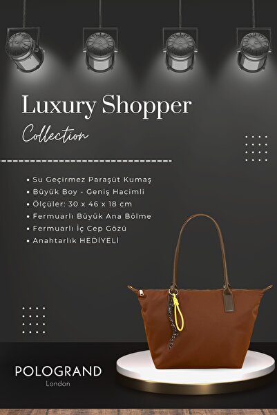 POLOGRAND London Original Large Volume Waterproof Parachute Fabric Shopper Trendy and Stylish Large Size Shoulder and Arm Bag