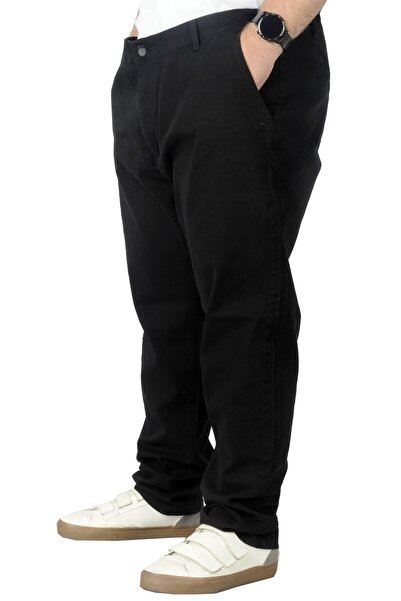 ModeXL Ανδρικό παντελόνι Gabardine - Plus Size, Black Nature 22850