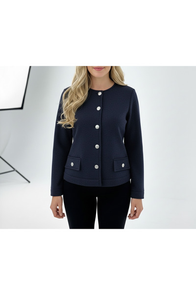 LYVEAN Bisiklet Yaka Üç İplik Penye Kısa Ceket