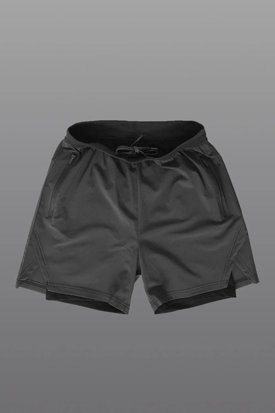 Man Of Man Unisex Gym Ve Fitness Astarlı Taytlı Şort / Gizli Cep Detaylı